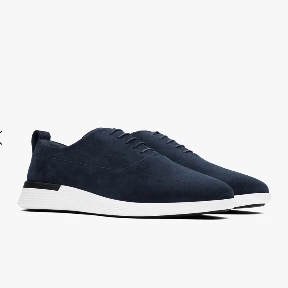 Men's Navy Suede Casual Lace-Up Shoes
